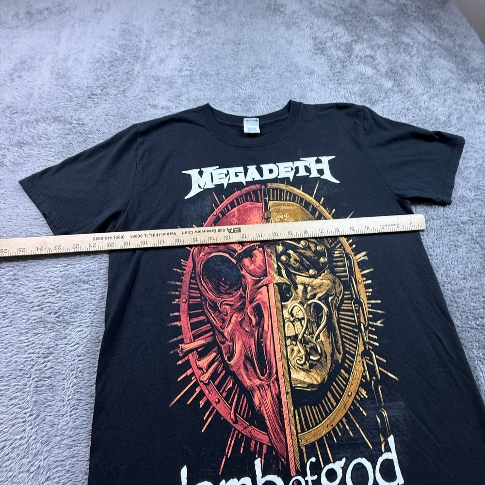 Megadeth Lamb of God Tour T-Shirt Mens L Black Band Tee 2021 Metal Trivium - Picture 5 of 5